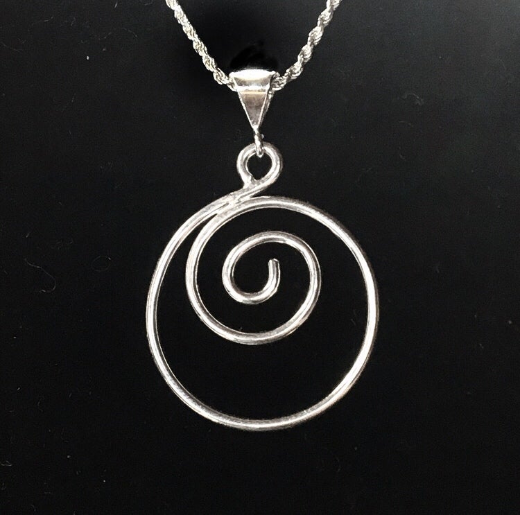 small spiral pendant necklace